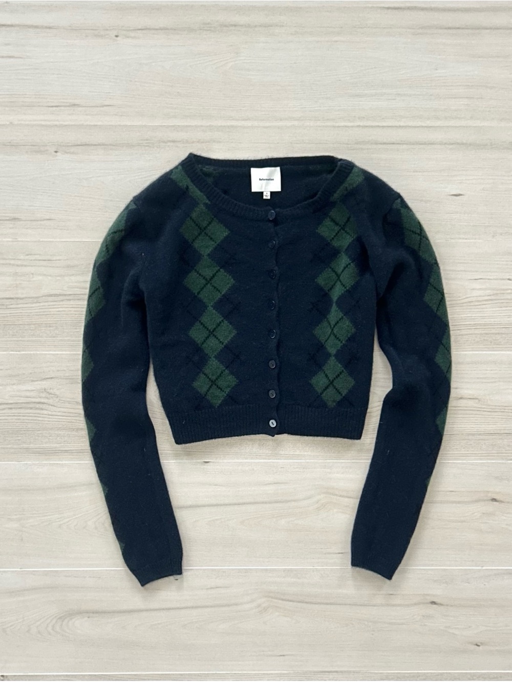 reformation argyle cashmere sweater